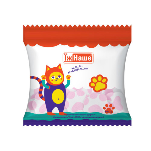 Маршмеллоу Лапка з ароматом полуниці ТМ Їж Наше 65г