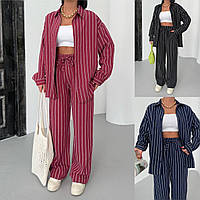 Костюм у смужку жіноча сорочка та штани 42-44 46-48