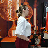 Футболка базова коротка жіноча біла бавовна, фото 4