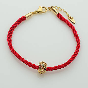 XUPING Браслет Позолота 18к Червона нитка Ширина 3мм, Довжина 18-18.5+4см, Кулон Висота 1см, Ширина 0.6см