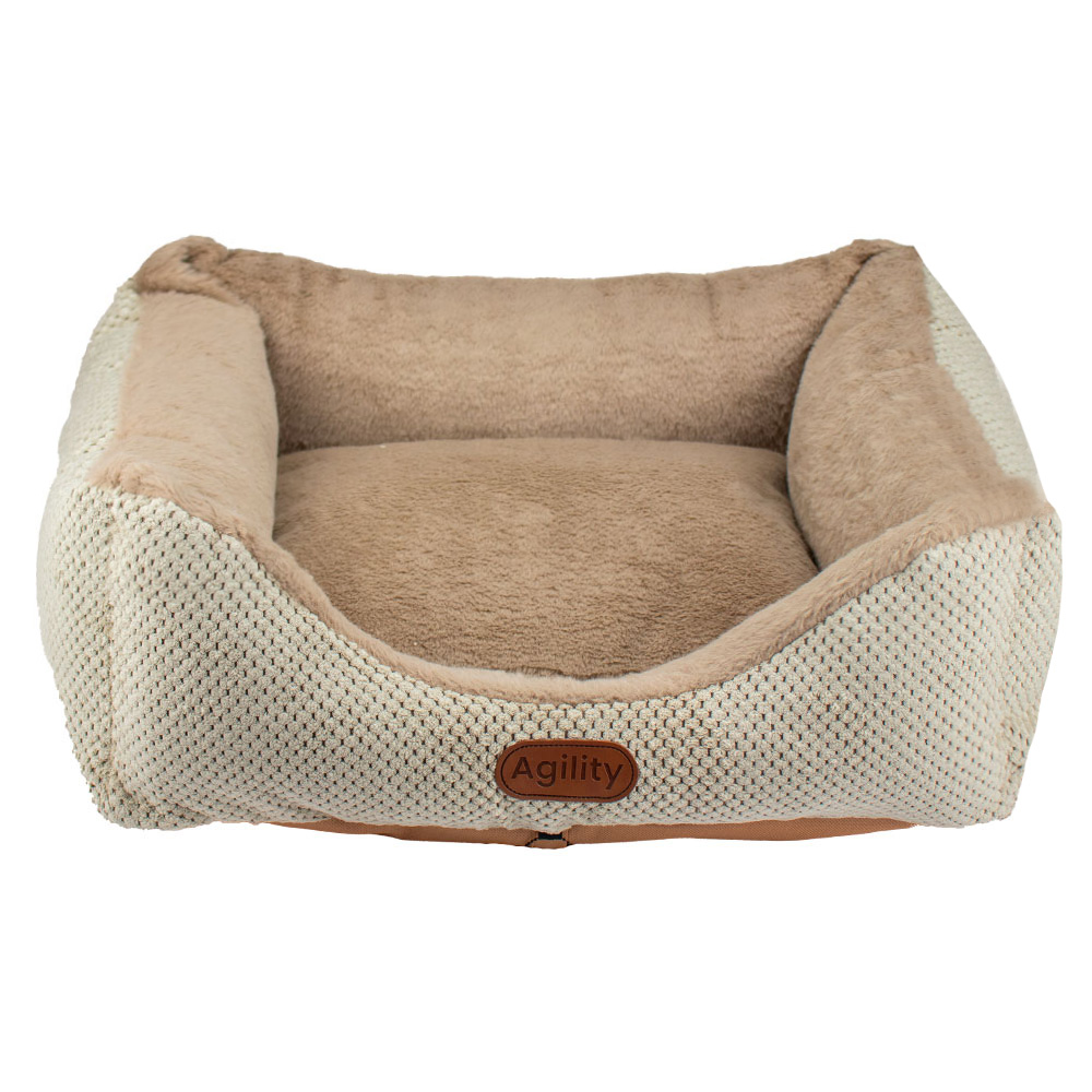 Диван для тварин Agility зі знімним чохлом на блискавці, бежевий, 60*50*20см