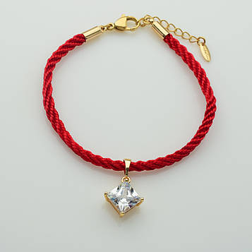 XUPING Браслет Позолота 18к Червона нитка Ширина 3мм, Довжина 18-18.5+4см, Кулон Висота 2см, Ширина 1.2см