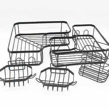 Набір металевих полиць для ванної кімнати 5 шт / Мильниця настінна / Полиця для ванної