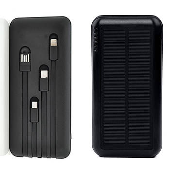 Повербанк із сонячною батареєю 20000mAh + 4 перехідники / Павербанк для телефона / Power Bank