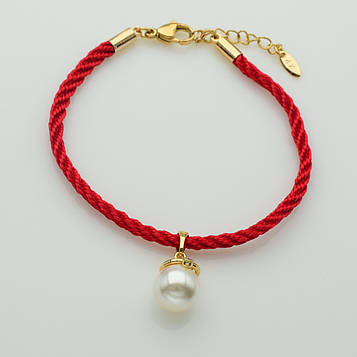 XUPING Браслет Позолота 18к Червона нитка Ширина 3мм, Довжина 18-18.5+4см, Кулон Висота 2см, Ширина 1см