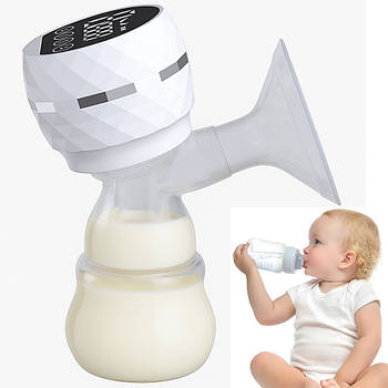 Електричний молоковідсмоктувач з LED-дисплеєм, 180 мл, USB, Білий/бездротовий зціджувач для грудного молока