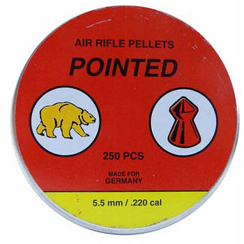 Пульки, кульки для пневматичної гвинтівки Pointed Style Germany 5.5 мм, 1.09 г, 250 шт