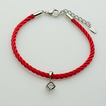 XUPING Браслет Родій Червона нитка Ширина 3мм, Довжина 18-18.5+4см Кулон Висота 1.5см, Ширина 0.7см