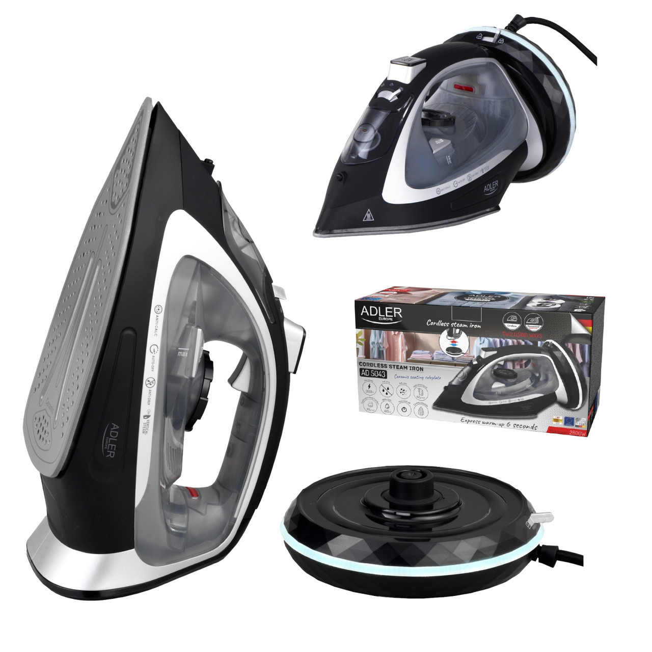 Парова праска, бездротова праска Adler AD 5043 2800 Вт, фото 1