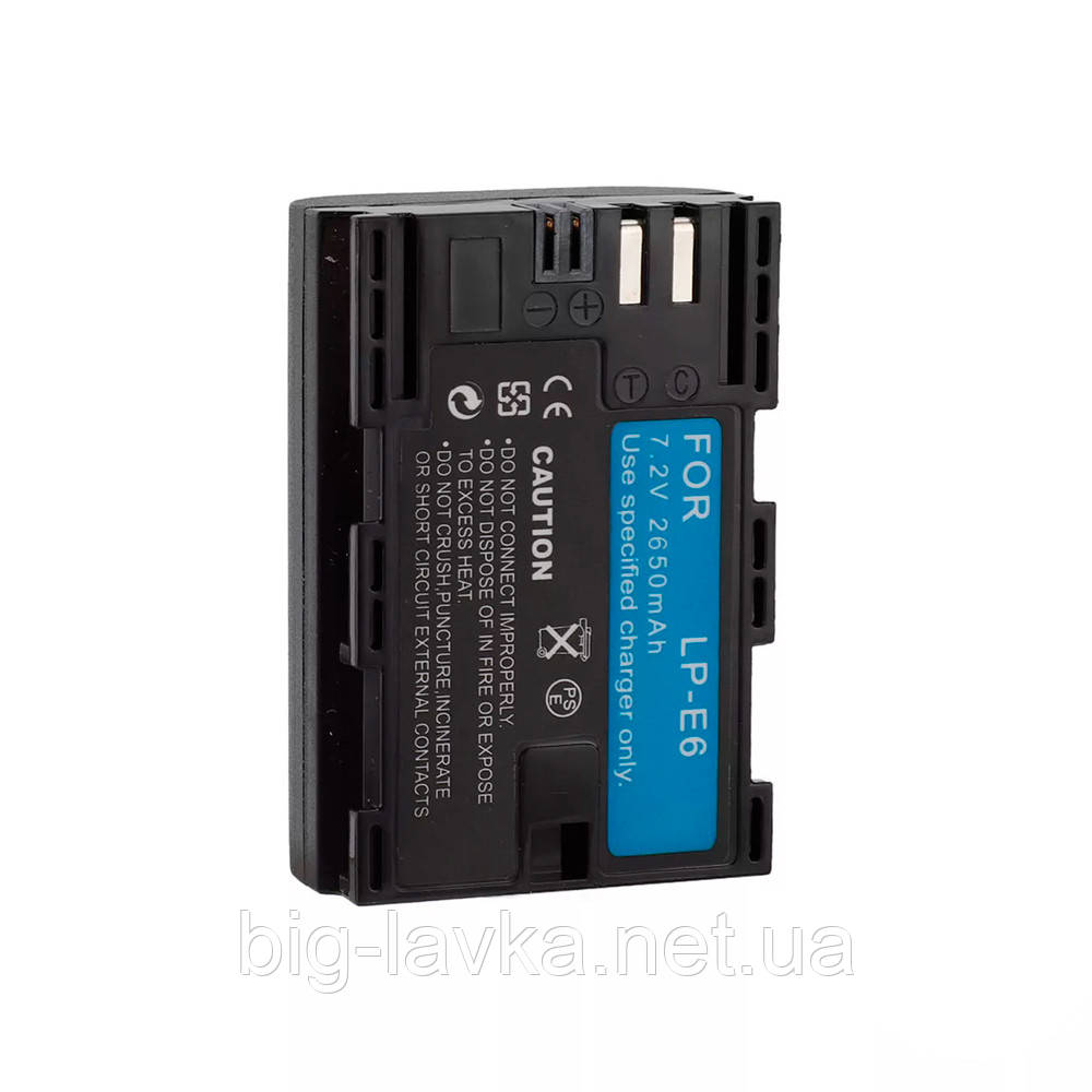 Акумулятор LP-E6 2650 mAh 7.2V для Canon, фото 1