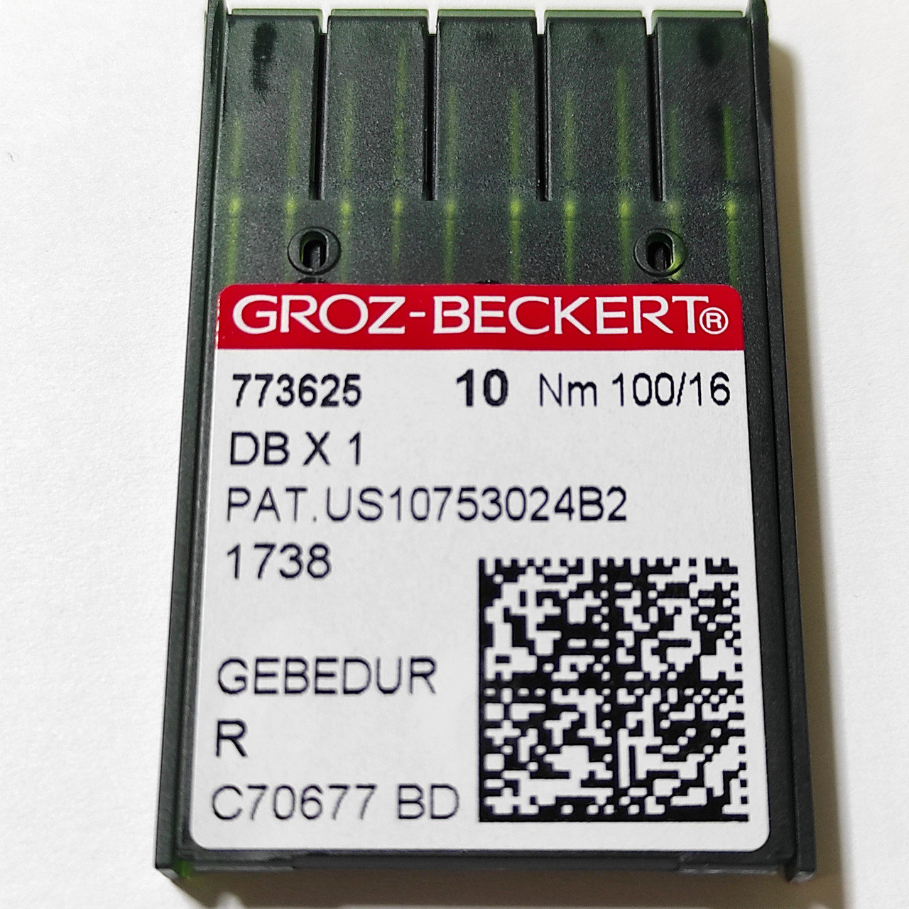 Голки з тонкою колбою для промислових швейних машин Groz-Beckert DBx1, R, №100/16 GEBEDUR (7151)