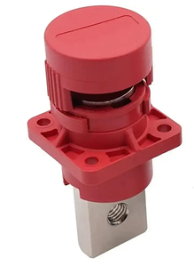 Корпусна прохідна клема для акумулятора 400А (червона, з кришкою)