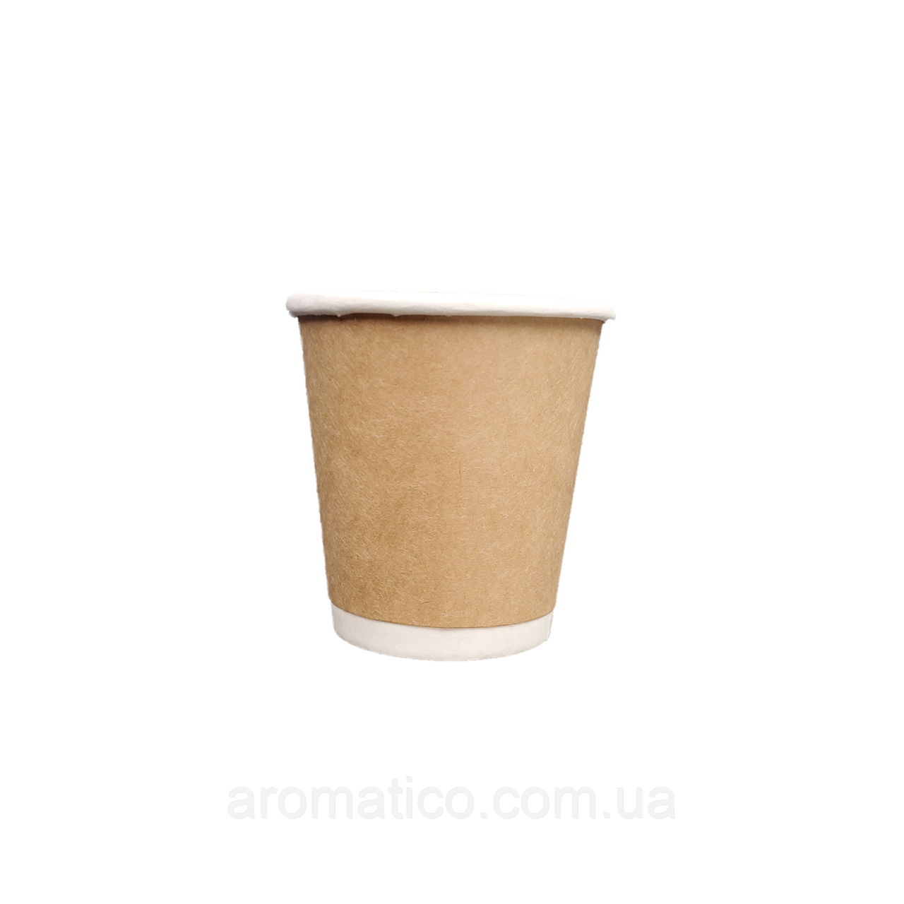Склянка паперова двошарова 110мл Білий + Крафт (50 шт), фото 1