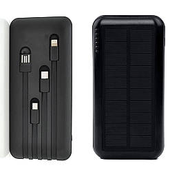 Повербанк із сонячною батареєю 20000mAh + 4 перехідники / Павербанк для телефона / Power Bank