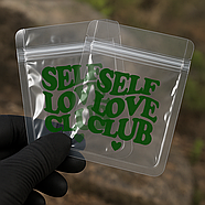 Глянцевий зіп-пакет 7х7см з логотипом Високоякісні поліетиленові пакети зі зіп-замком, фото 4