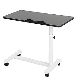 Стіл наддиванний на коліщатках із цільною стільницею 95×60×40см / Стіл для ноутбука / Столик надліжковий