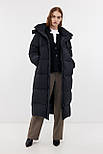 Довгий пуховик жіночий Baon B0224504-200 чорний M, фото 2