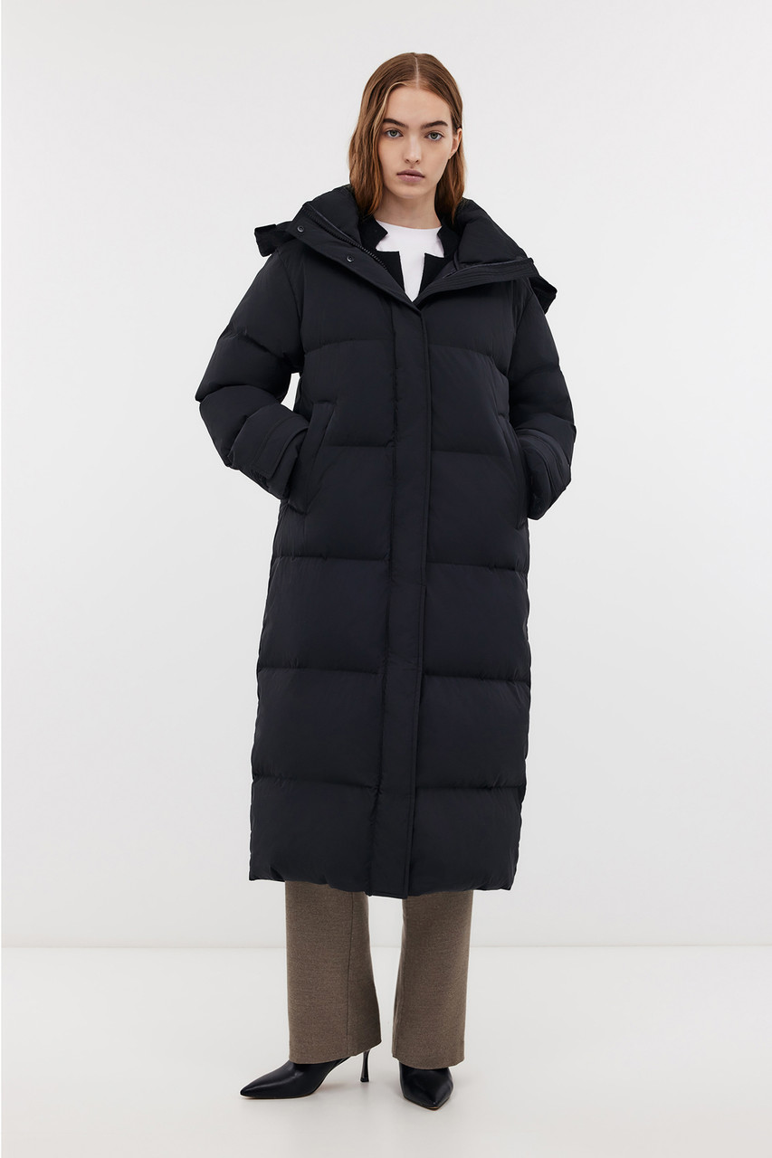 Довгий пуховик жіночий Baon B0224504-200 чорний M, фото 1