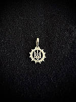 Срібна підвіска "Тризуб" — символ нескореності, покрита родієм