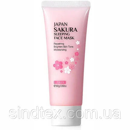 Нічна маска з екстрактом сакури Laikou Japan Sakura Sleeping Face Mask, 80мл, фото 1