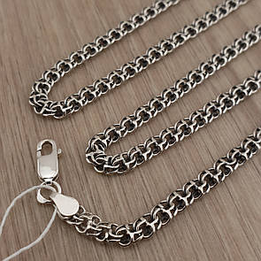 Срібна цепочка чоловіча чорнена Український бісмарк. Цепочка на шию срібло 925