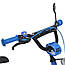 Дитячий велосипед PROF1 MB 14012-1 14" дюймів, сталева рама, страхувальні колеса, багажник із затискачем, синій, фото 4