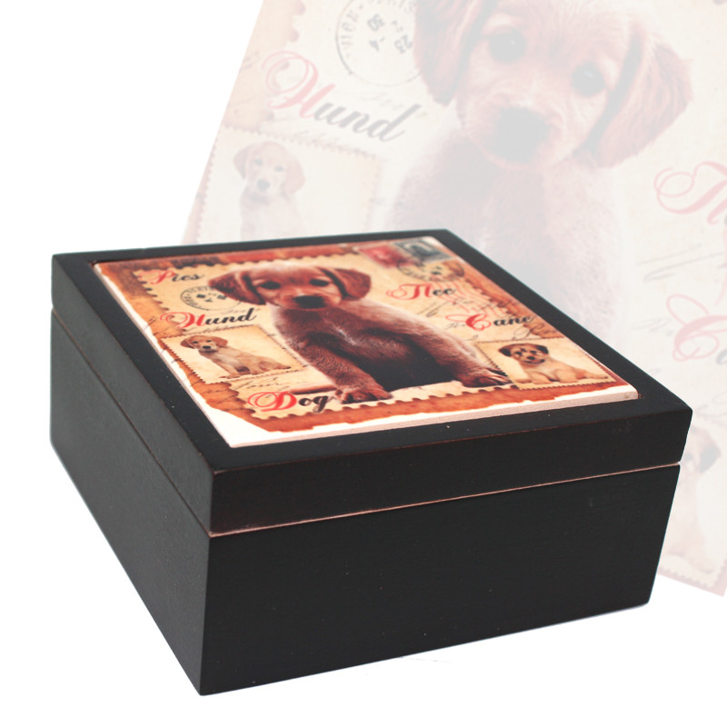 Скринька дерев'яна для прикрас Собачка, без бренду, 11,5 х11, 5см, фото 1