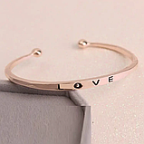 Жіночий браслет із написом Love браслет-манжет, фото 3