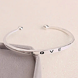 Жіночий браслет із написом Love браслет-манжет, фото 4