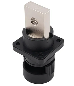 Корпусна прохідна клема для акумулятора 400А (чорна, з кришкою)