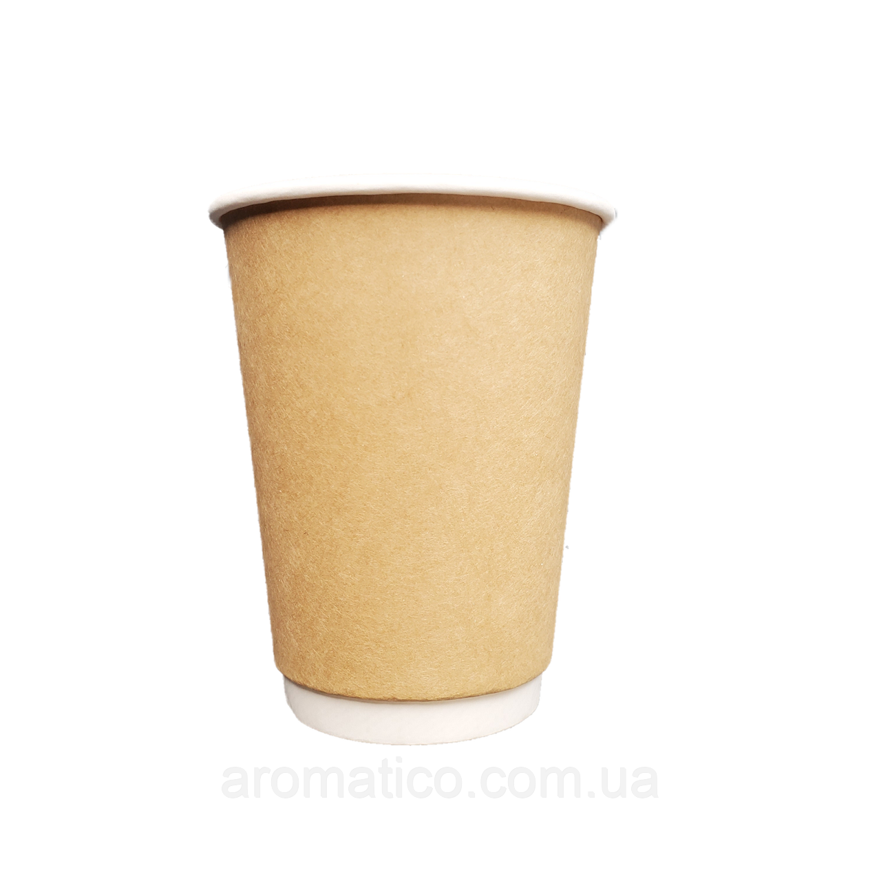 Стакан паперовий двошаровий 400 мл Білий + Крафт (25 шт.)