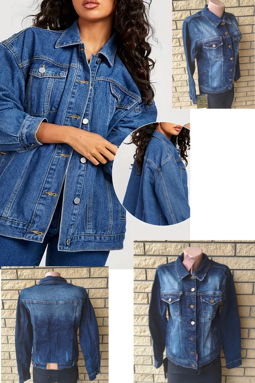 Куртка жіноча джинсова стрейчева на ґудзиках, є великі розміри CRACPOT, Туреччина