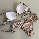 Купальник жіночий роздільний з чашкою принт пітон, фото 2