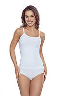 Женская летняя майка белого цвета на тонких бретельках. Модель Lucita Eldar