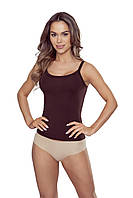 Женская летняя майка шоколадного цвета на тонких бретельках. Модель Lucita Eldar