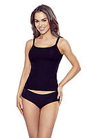 Женская летняя майка черного цвета на тонких бретельках. Модель Lucita Eldar