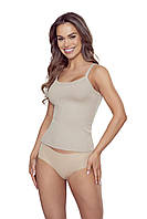 Женская летняя майка бежевого цвета на тонких бретельках. Модель Lucita Eldar