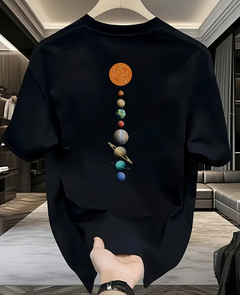 Чоловіча футболка Solar System 3xl Black, фото 1