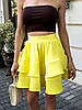 Жіноча літня повітряна лимонна багатошарова спідниця з воланами з американської креп-жатки, фото 3