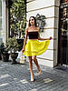 Жіноча літня повітряна лимонна багатошарова спідниця з воланами з американської креп-жатки, фото 5