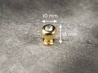 Ручка з камінчиком під декупаж маленька. Колір "золото". 13х10мм