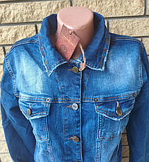 Куртка жіноча джинсова стрейчева на ґудзиках, є великі розміри CRACPOT, Туреччина, фото 5
