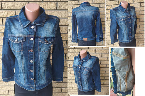 Куртка жіноча джинсова стрейчева на ґудзиках, є великі розміри CRACPOT, Туреччина, фото 1