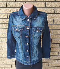 Куртка жіноча джинсова стрейчева на ґудзиках, є великі розміри CRACPOT, Туреччина, фото 3