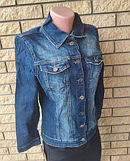 Куртка жіноча джинсова стрейчева на ґудзиках, є великі розміри CRACPOT, Туреччина, фото 4