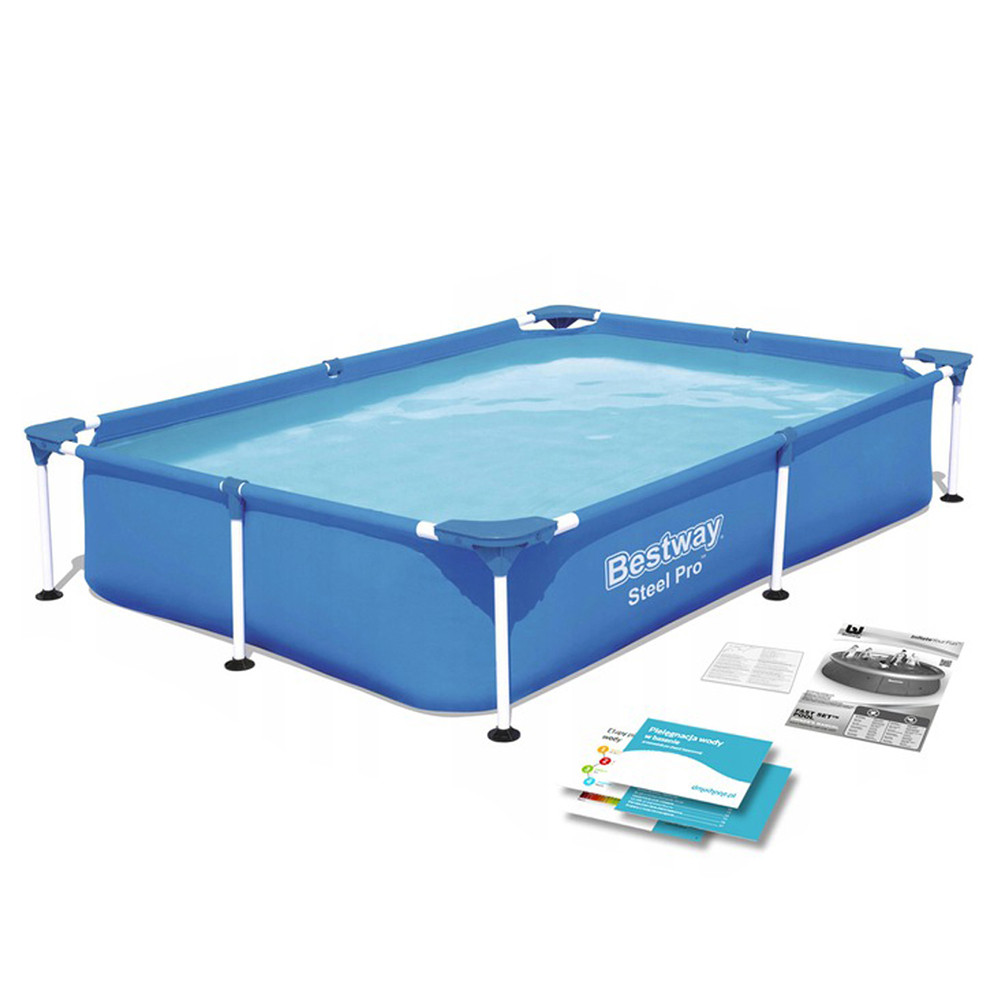 Басейн каркасний прямокутний Bestway 56401 розмір 221x150x43см, объем 1200л