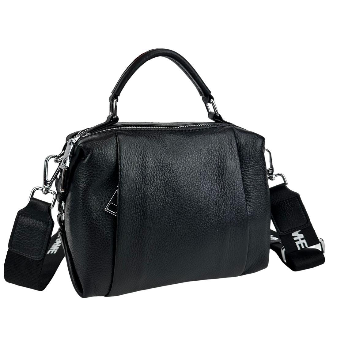 Жіноча шкіряна сумка UnaBorsetta NB2-8686A чорна