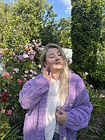 Кардиган з кишенями з об'ємними косами