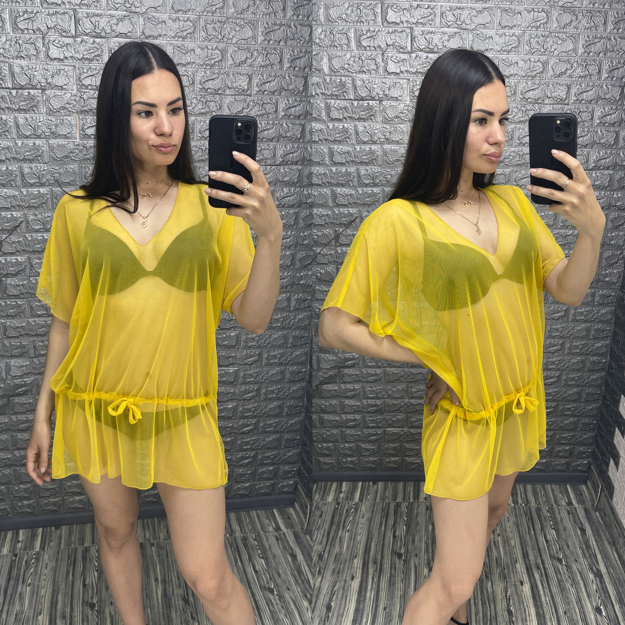 Жовта пляжна туніка, фото 1