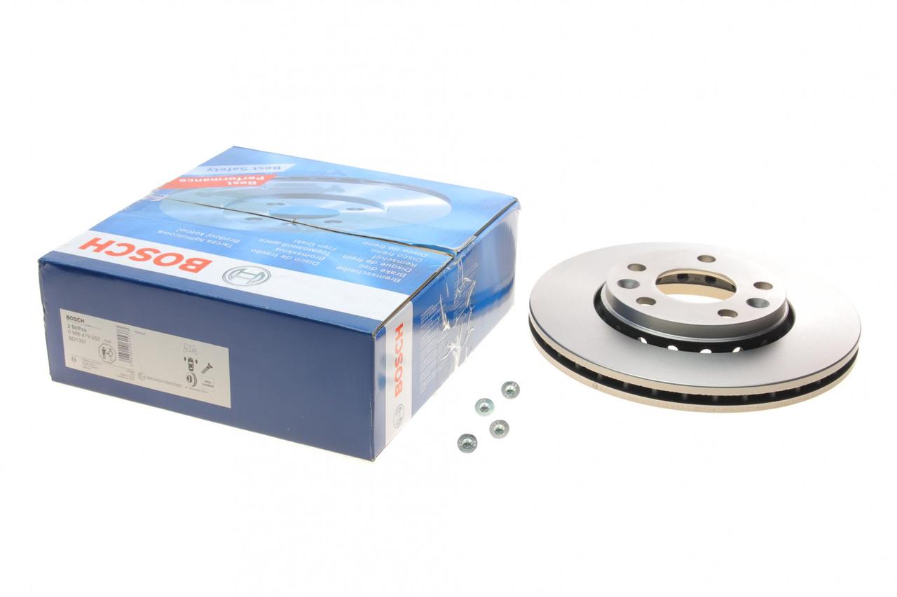 Диск тормозной передний Renault Megane III/IV/Scenic 08- (280x24) з к-том болтів (Bosch) 0 986 479 553, фото 1